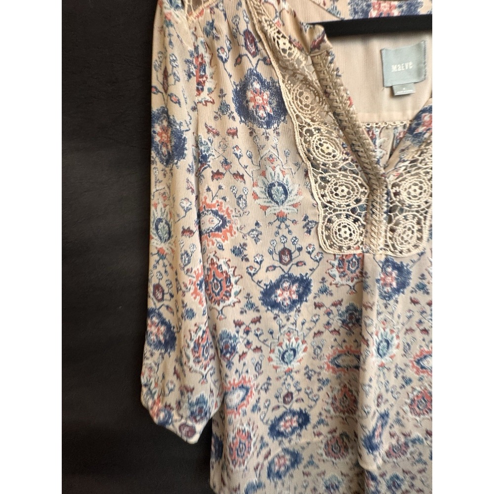 Anthropologie Maeve Top Size 6 Top‎  Floral Boho V Neck Cottage Crochet Lace - Picture 5 of 9